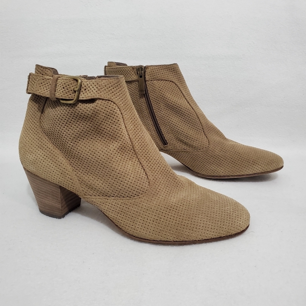 Aquatalia France Bark Suede Ankle Boots